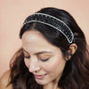 HDC x Emily in Paris Crystal & Pearl Mesh Hair Band - Black