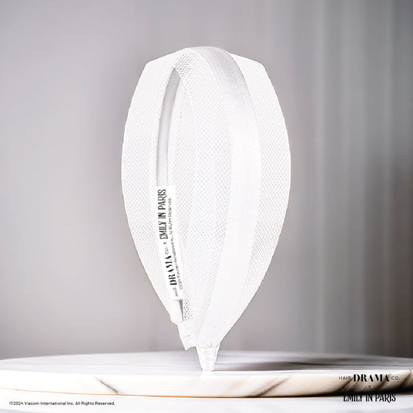HDC x Emily in Paris Mesh Hair Band with Ribbon - White