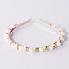 Off-White Pearl and Silver Crystals Hair Band