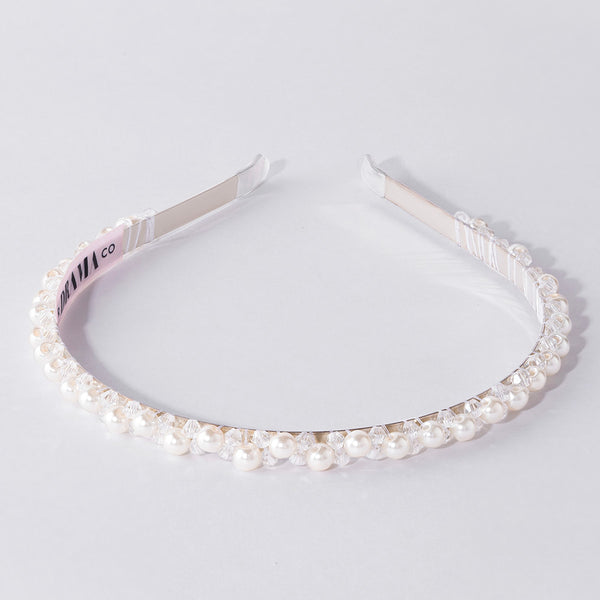 White Pearl and Crystals Hair Band