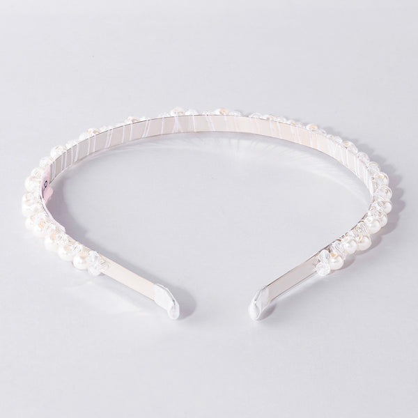 White Pearl and Crystals Hair Band