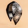 Flora Embellished Knotted Hair Band - Black