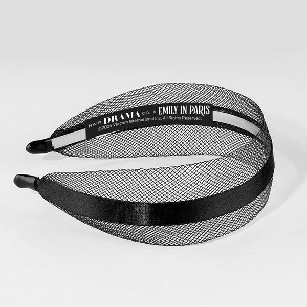 HDC x Emily in Paris Mesh Hair Band with Ribbon - Black