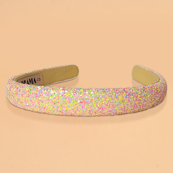Glitter Puff Hair Band - Yellow