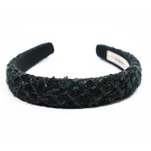Tweed Puff Hair Band - Black