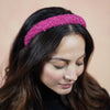 Tweed Puff Hair Band - Hot Pink