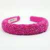 Tweed Puff Hair Band - Hot Pink