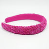 Tweed Puff Hair Band - Hot Pink