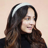 Tweed Puff Hair Band - White