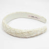 Tweed Puff Hair Band - White