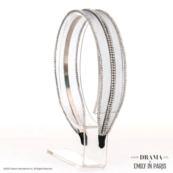 HDC x Emily in Paris Mesh Hair Band with Crystals - Grey