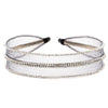 Mesh Hair Band with Crystals - Grey