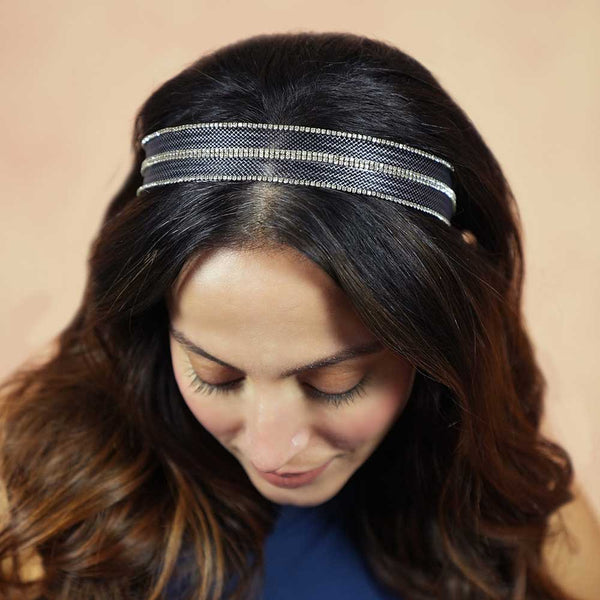HDC x Emily in Paris Mesh Hair Band with Crystals - Grey