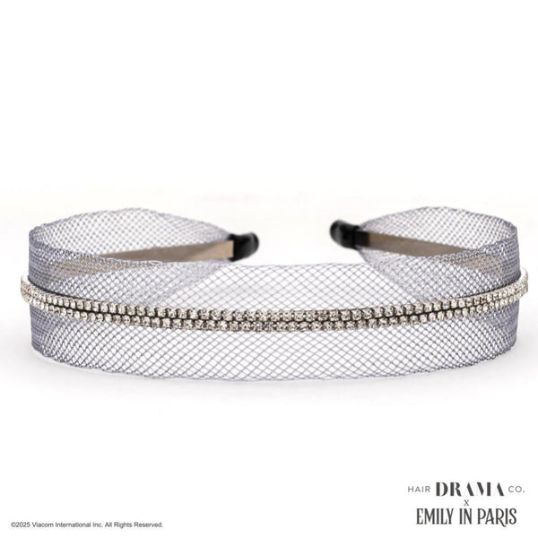 HDC x Emily in Paris Crystal Mesh Hair Band - Grey