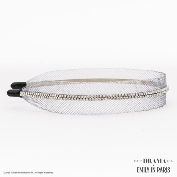 HDC x Emily in Paris Crystal Mesh Hair Band - Grey