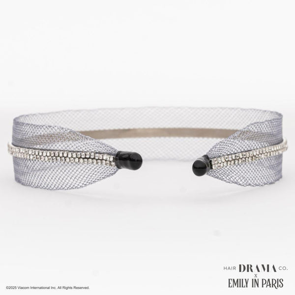 HDC x Emily in Paris Crystal Mesh Hair Band - Grey