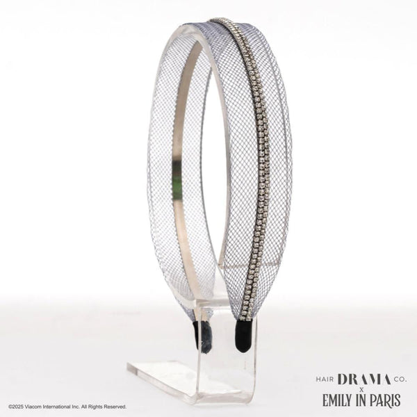 HDC x Emily in Paris Crystal Mesh Hair Band - Grey