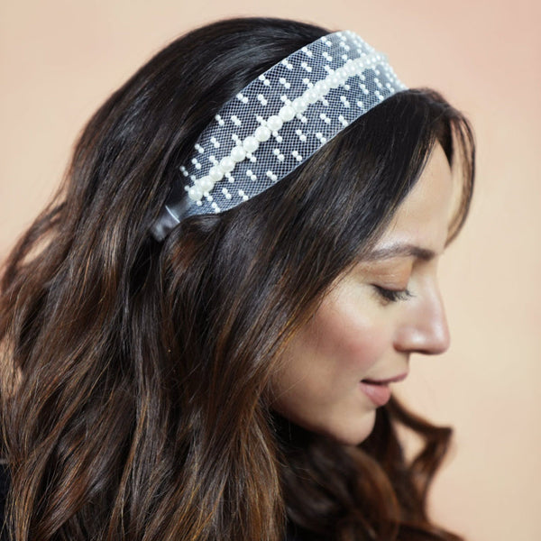 HDC x Emily in Paris Crystal Mesh Hair Band - Grey