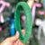 Velvet Puff Hair Band with Rhinestones - Green