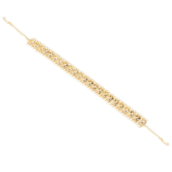 Gold Plated Hair Band with Pearls