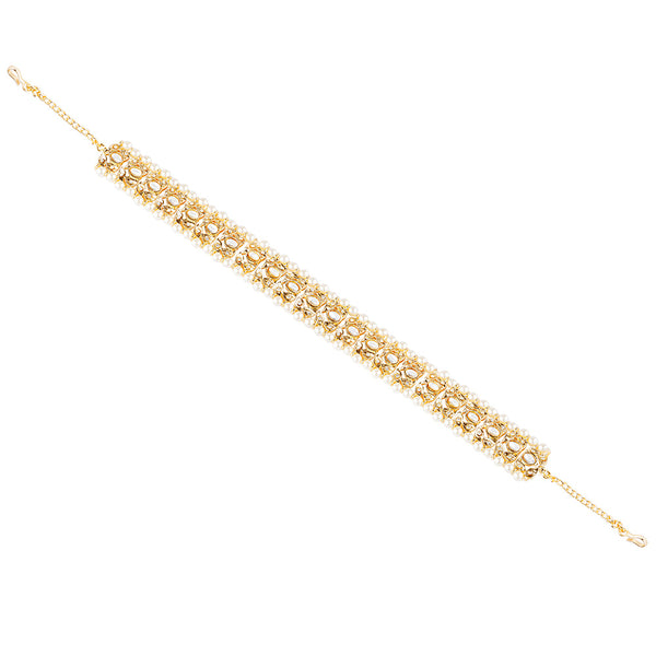 Gold Plated Hair Band with Pearls