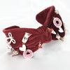 Velvet Charm Knotted Headband - Red