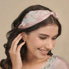 Kaia Embellished Knotted Hair Band - Pink