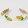 Pineapple Embroidered Hairband - Yellow