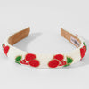 Cherry Embroidered Hairband - Red