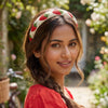 Strawberry Embroidered Hairband - Red