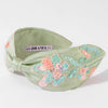 Flora Embellished Knotted Hair Band - Sage