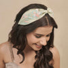 Flora Embellished Knotted Hair Band - Sage