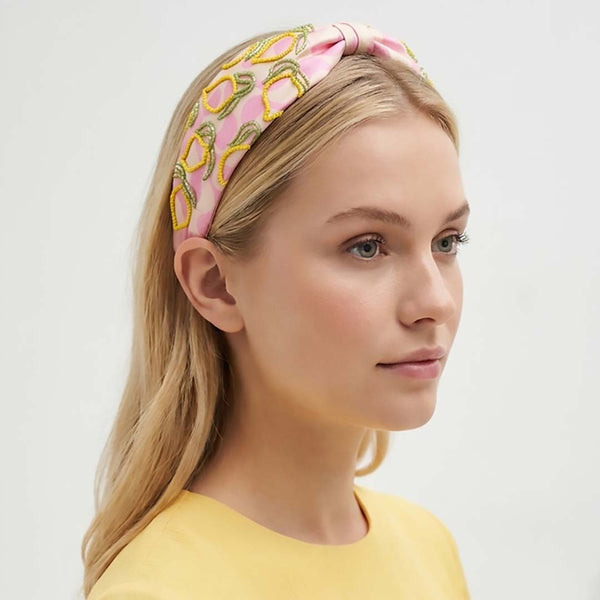 Lemon Pop Printed Knotted Headband