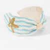 Ocean-inspired headband with hand-beaded starfish and shimmer crystals - resort wear accessory