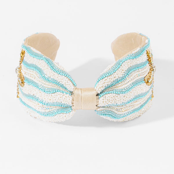 Structured starfish knotted headband for low buns, beachy waves, and open hair - luxury beach accessory