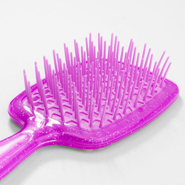 Drama Detangle Hair Brush with Removable Charm Chain & Free Pouch - Purple