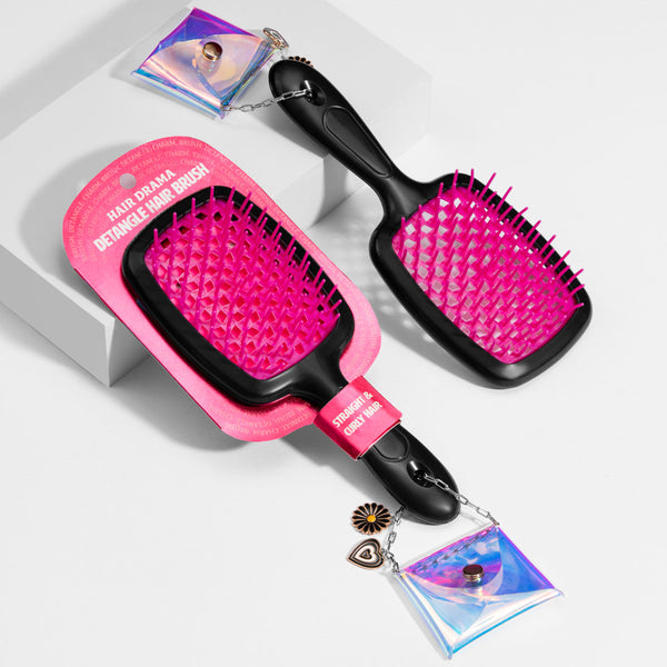 Drama Detangle Hair Brush with Free Pouch - Coral