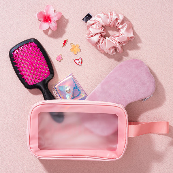 Drama Detangle Hair Brush with Removable Charm Chain & Free Pouch - Cherry