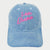 "I Am Drama" Embroidered Denim Baseball Cap - Light Blue