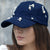Embellished Denim Baseball Cap - Dark Blue