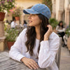 Cherry Embroidered Denim Baseball Cap
