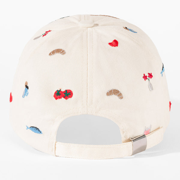 Bonbon Embroidered Baseball Cap - White