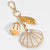 EmbellishedShell Bag Charm - White