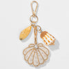 EmbellishedShell Bag Charm - White