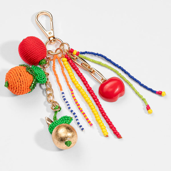 EmbellishedFruit Bag Charm - Red & Orange