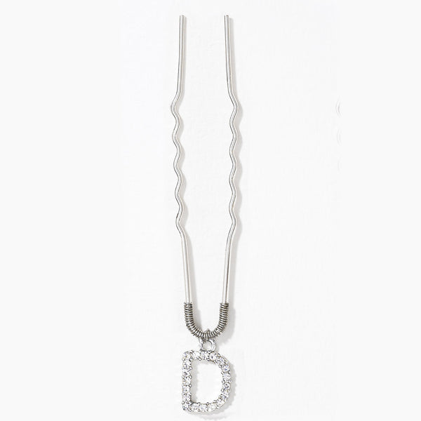 Alphabet U pin - D- Silver