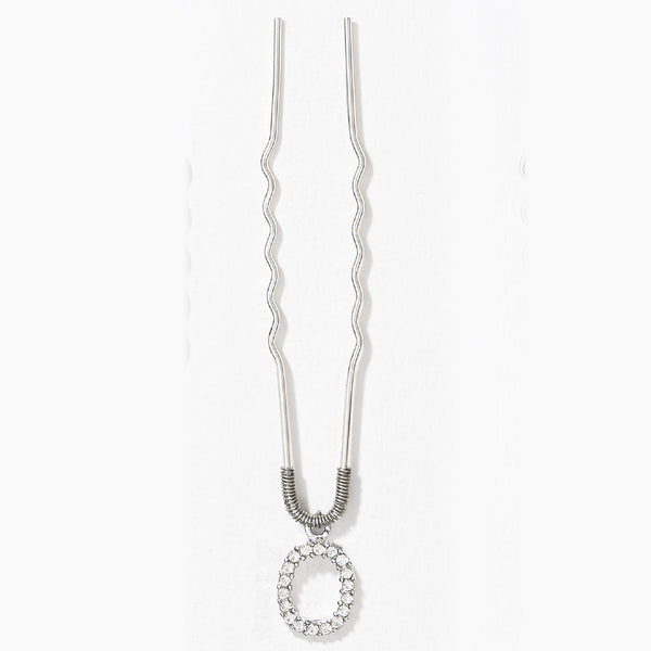 Alphabet U pin - O - Silver