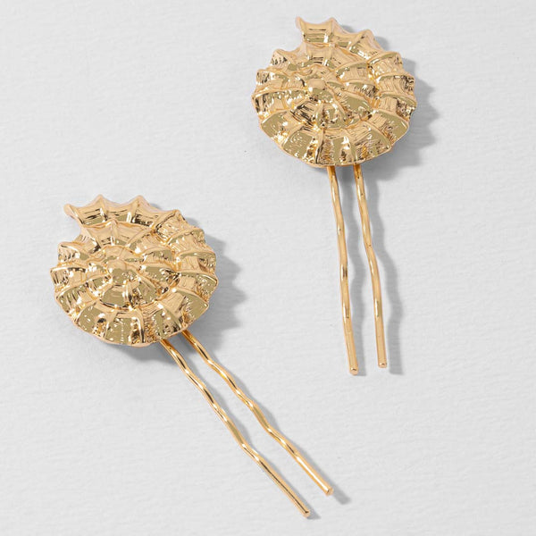 Shella Hair Pins - Set of 2 - Gold