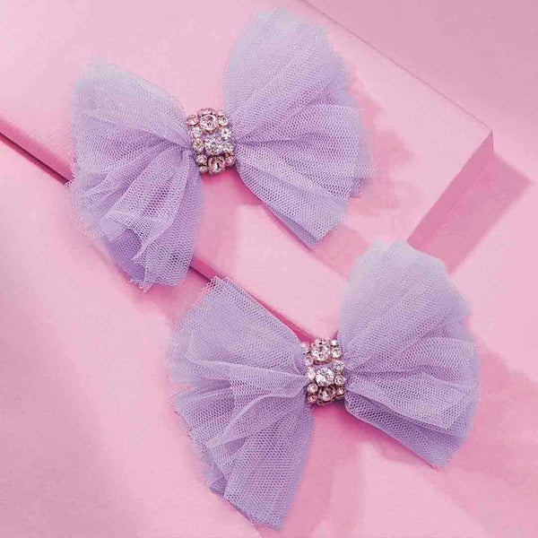 Sparkling Purple Hair Bow Alligator Clip - Set of 2