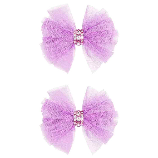 Sparkling Purple Hair Bow Alligator Clip - Set of 2